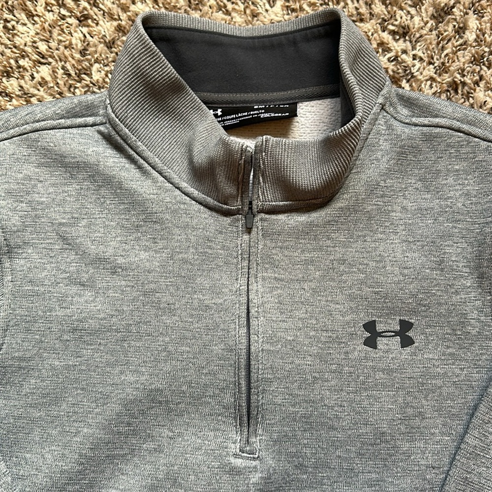 Unisex Under Armour Storm Heather grey quarter zip - S - Picture 2 of 8